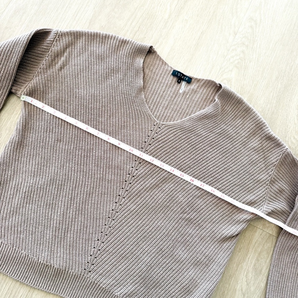 1.State Diagonal Rib V-Neck Sweater S - Picture 4 of 6